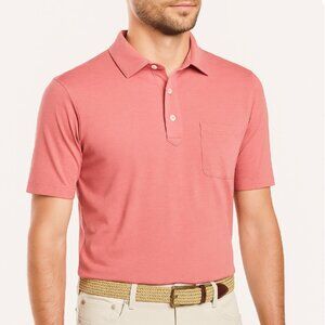 Peter Millar Salmon / Coral Clutch Cotton Blend Stretch Pique Polo Size XL 🔶🩷